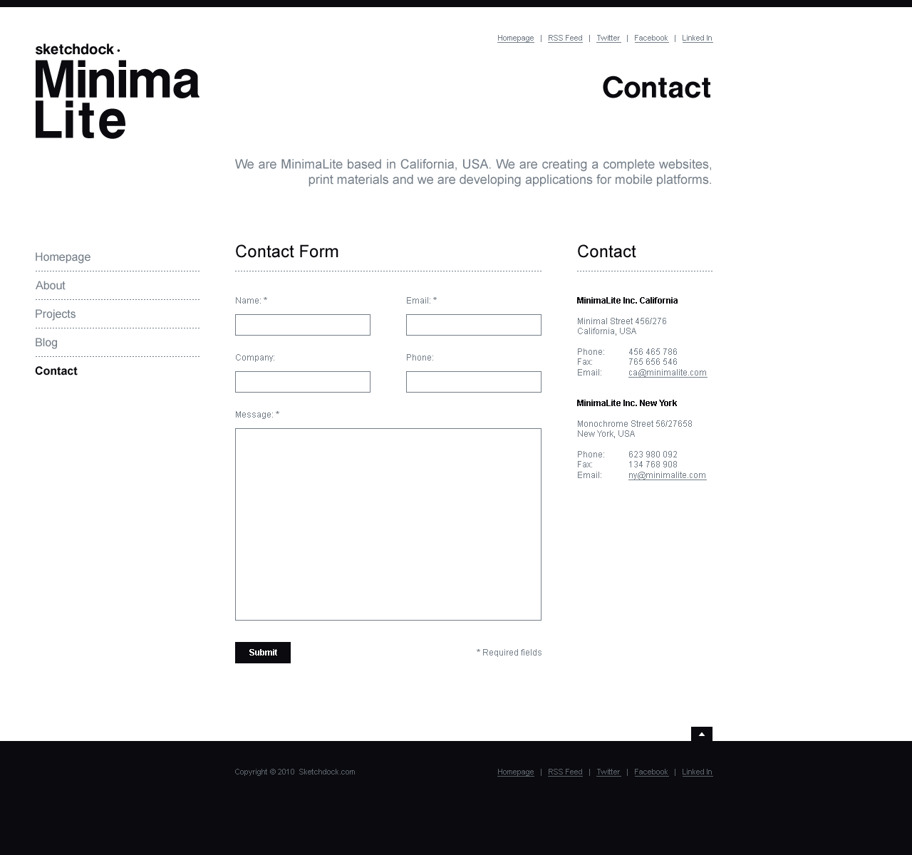 Minimalite - Web Design of the HTML Template - Contact