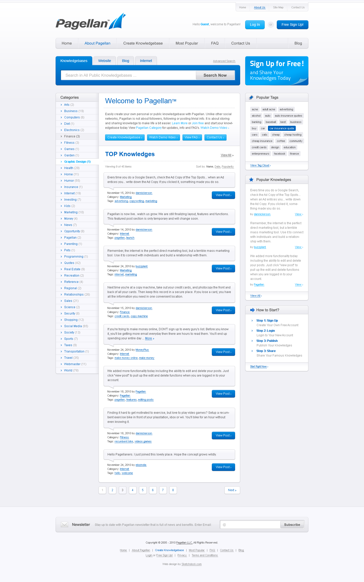 Pagellan - Web Design - Homepage
