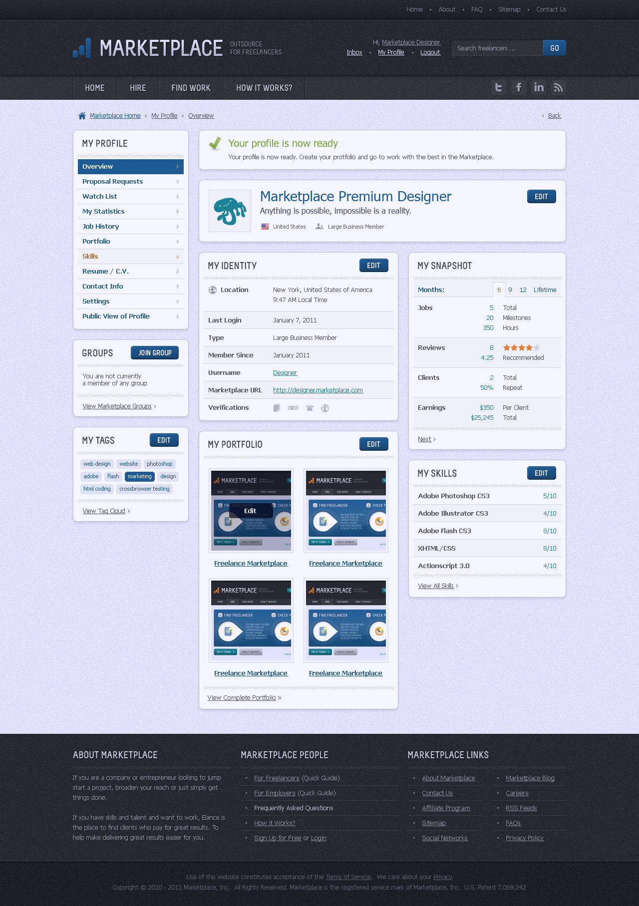 Freelance Marketplace - Web Design - Account