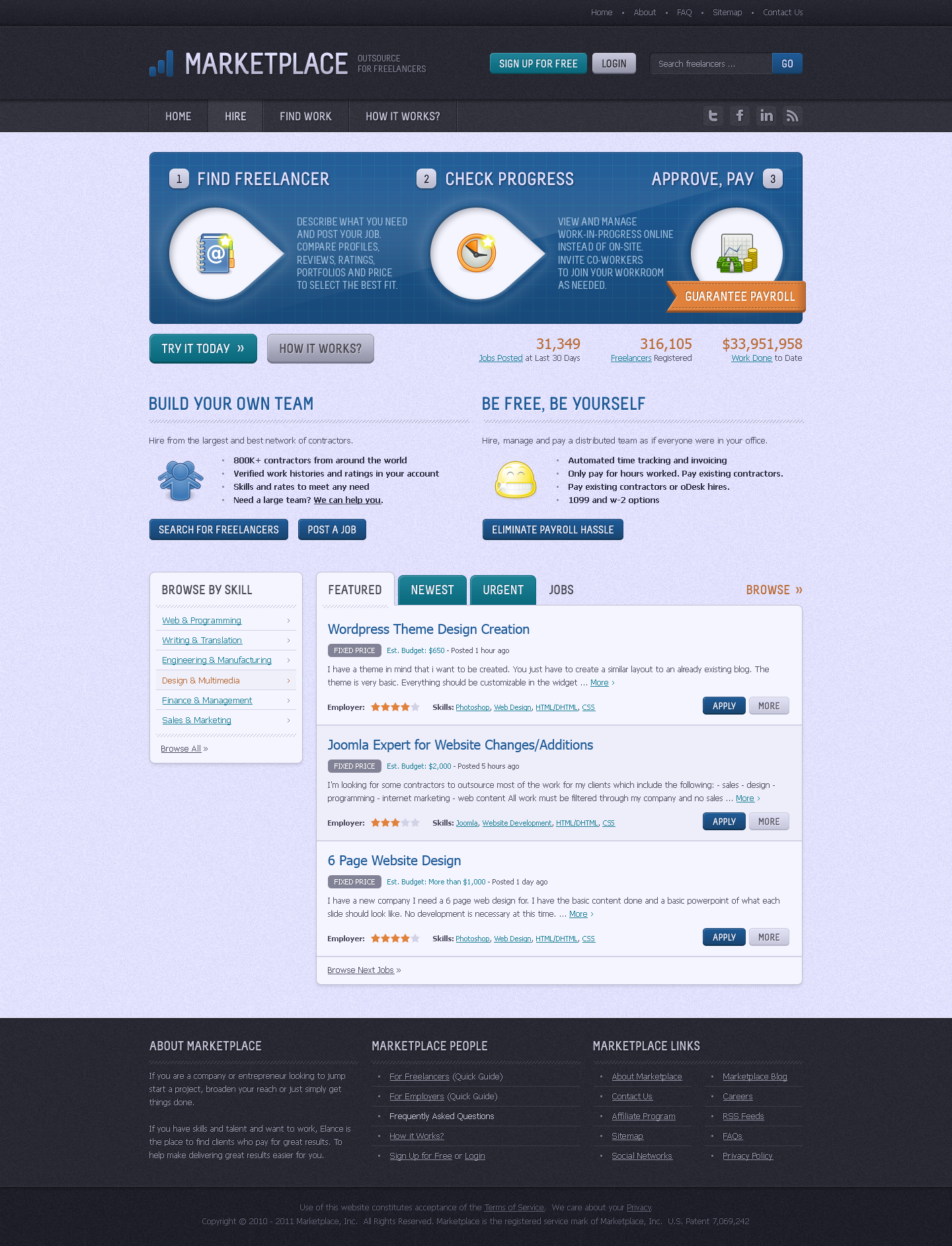 Freelance Marketplace - Web Design - Homepage