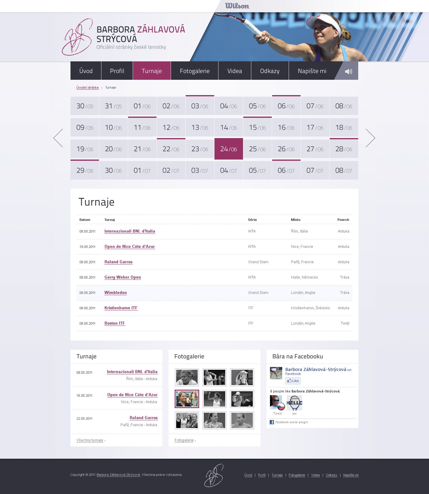 Bára Strýcová - Web Design - Tour