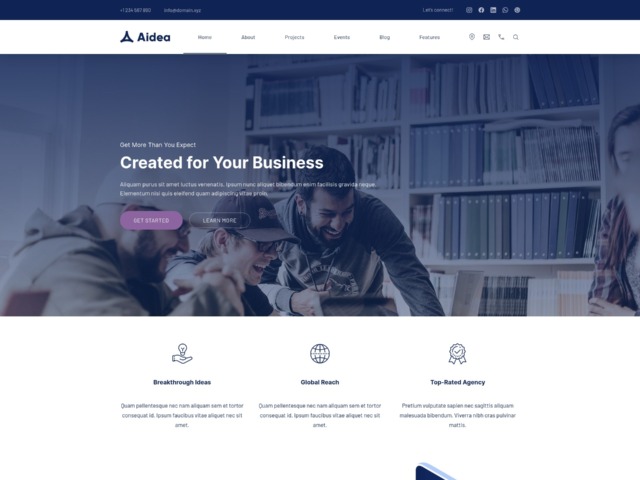 Aidea by FORQY - Preview of the Business WordPress Theme