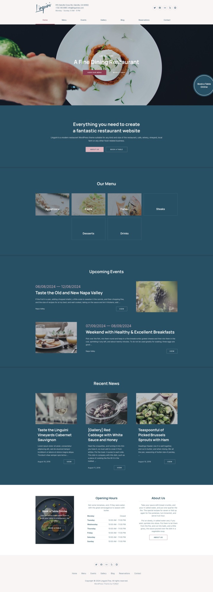 Linguini by FORQY - Fine Dining WordPresss Theme