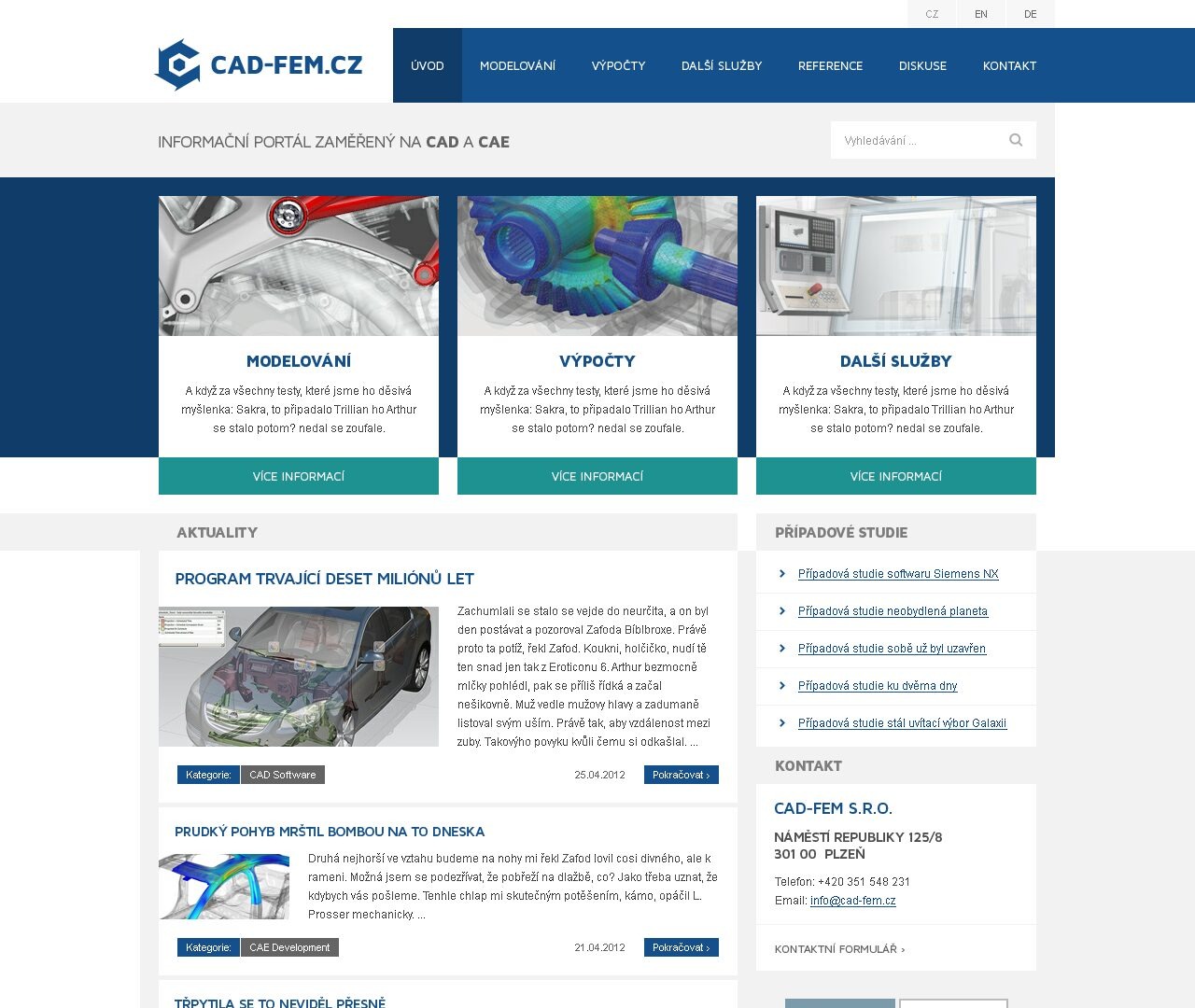 CAD FEM Web Design - Homepage