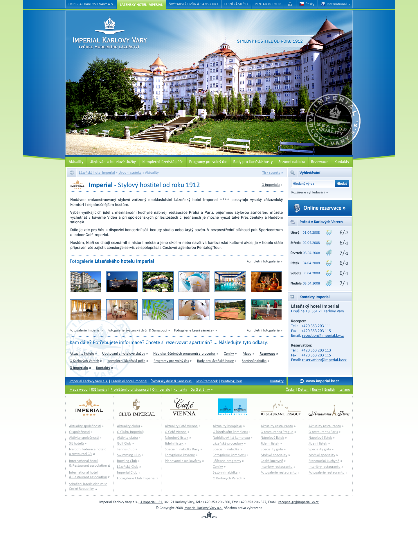 Hotel Imperial - Web Design - Homepage