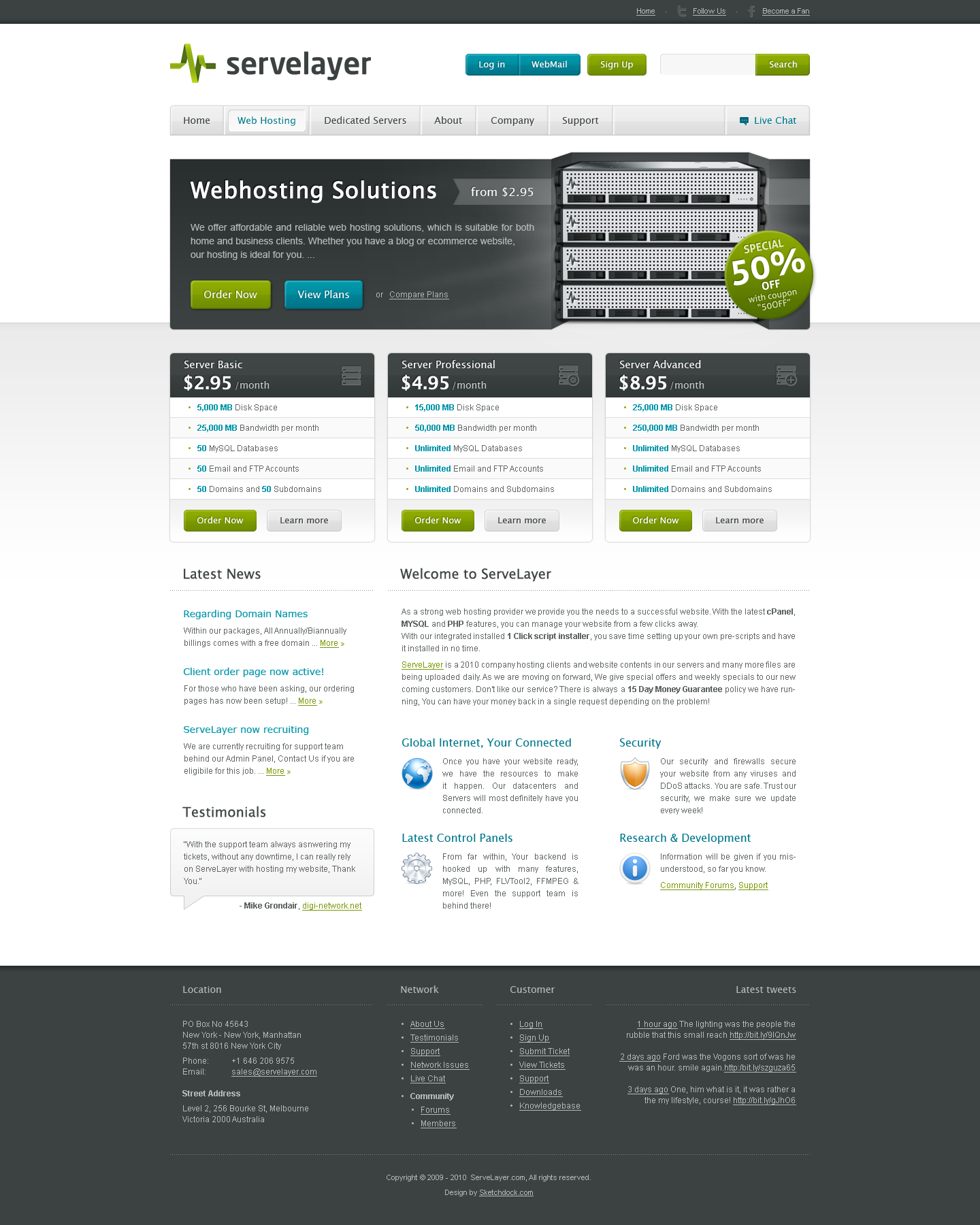 ServeLayer - Web Design & Development - Homepage